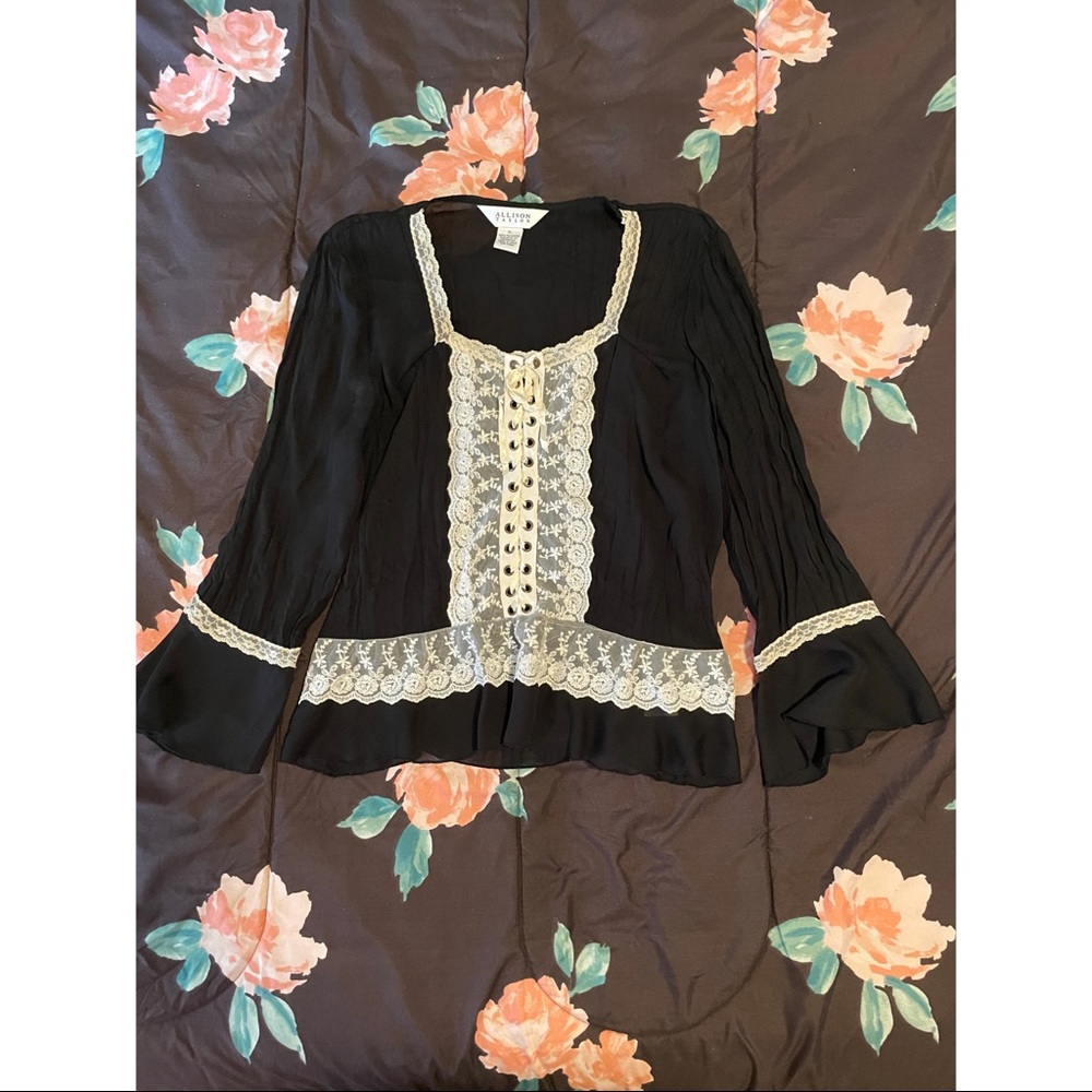 Allison Taylor black blouse XL